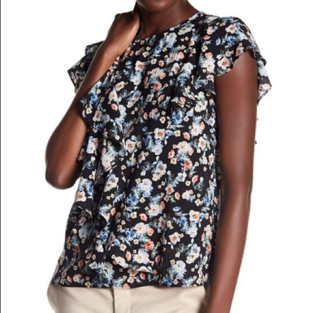 Floral Print Blouse with Ruffles by 14th & Union